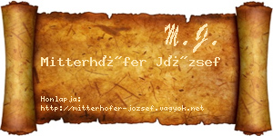 Mitterhöfer József névjegykártya