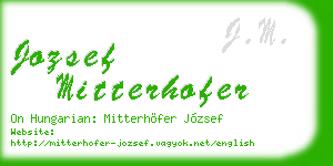 jozsef mitterhofer business card
