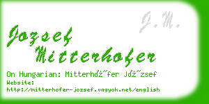 jozsef mitterhofer business card